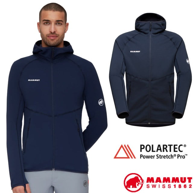 【MAMMUT 長毛象】男 Aconcagua 輕量透氣耐磨保暖刷毛連帽外套/1014-04282-5118 海洋藍✿30E010
